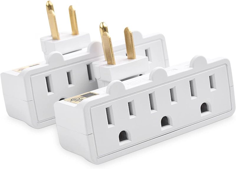 Photo 1 of [UL Listed] Cable Matters (2-Pack) 3-Outlet Grounded 180 Degree Swivel Wall Tap, Swivel Outlet, 3 Plug Outlet Adapter
