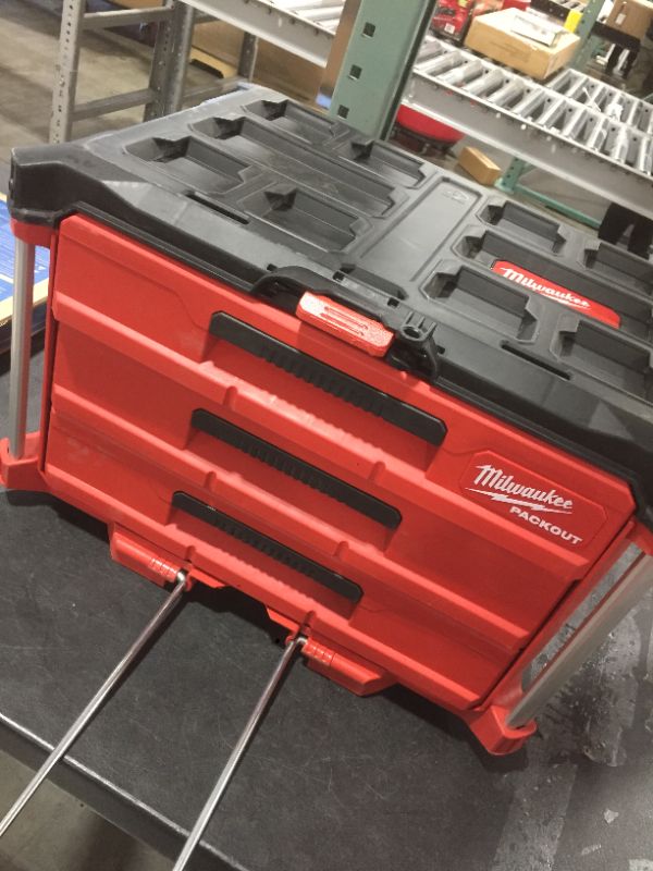 Photo 2 of "Milwaukee 48-22-8443 PACKOUT 3 Drawer Durable Tool Box W/ 50lbs Capacity"
