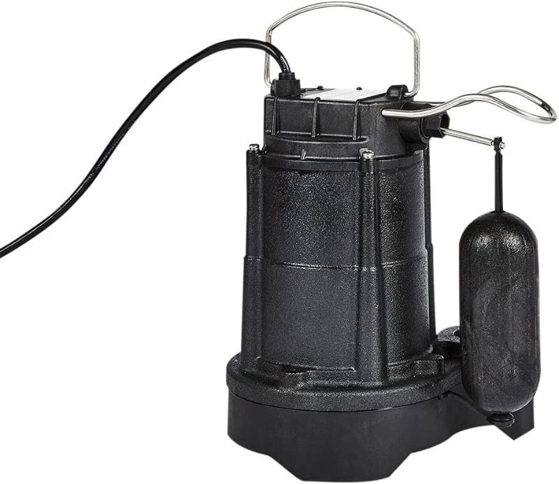 Photo 1 of AmazonCommercial 1/3 HP Cast Iron Submersible Sump Pump with Mechanical Float Switch
