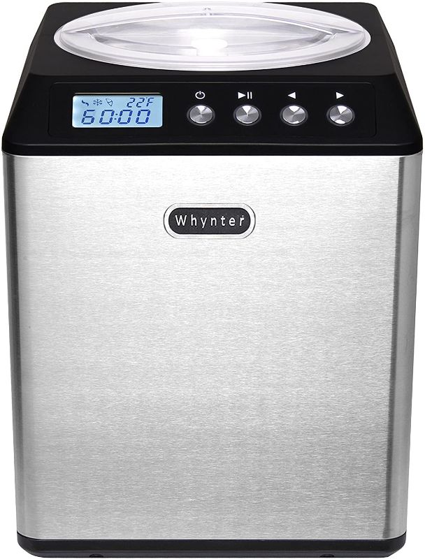 Photo 1 of Whynter ICM-201SB Upright Automatic Ice Cream Maker 2 Quart Capacity Built-in Compressor, no pre-Freezing, LCD Digital Display, Timer, Stainless Steel Mixing Bowl, 2.1
