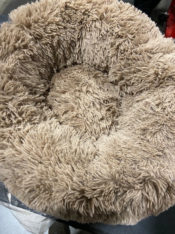 Photo 1 of 24in Brown Round Dog Bed 