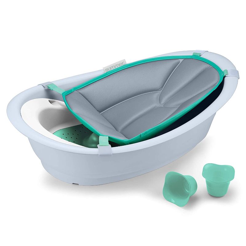 Photo 1 of Summer Gentle Support Multi-Stage Tub - For Ages 0-24 Months - Includes Soft Support, Two Bath Toys, A Hook for Storage and Dying, and a Drain Plug
