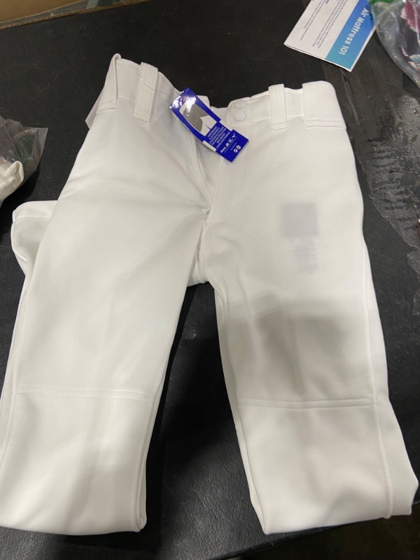 Photo 1 of Youth (M) Hemmed Bottom White Baseball Pants