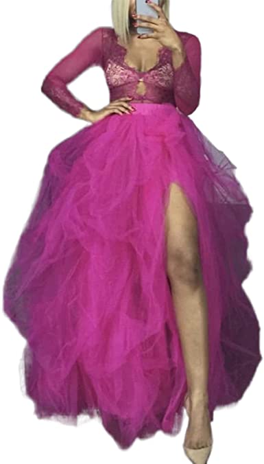 Photo 1 of (one size) Sunloudy Women Tulle Long Skirt Maxi Tulle Floor Length Layered High Waist Puffy Skirt Wedding Special Occasion Clothes
(pink)