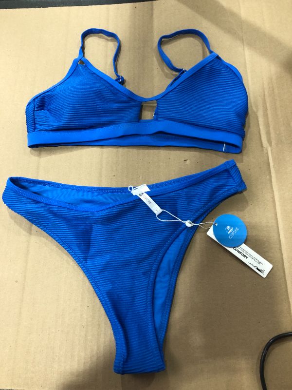 Photo 2 of (S) Kathryn Blue Hollow Out Bikini
