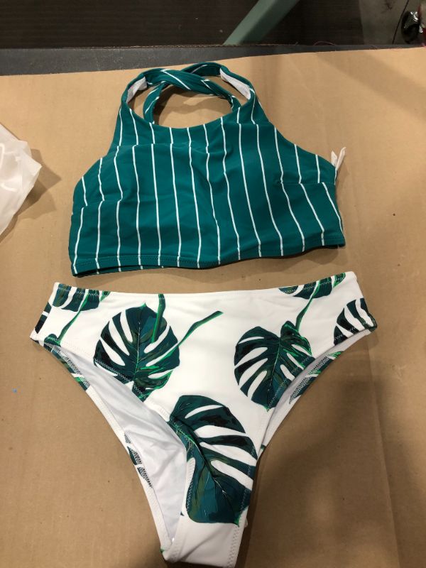 Photo 1 of (m) 2- piece Bikini (GREEN/ WHITE)