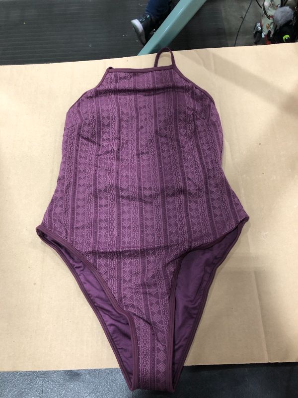 Photo 2 of (L) Sky Purple Criss Cross One Piece Swimsuit
