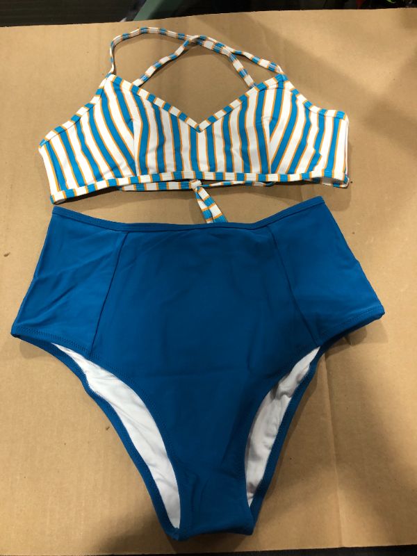 Photo 2 of (L) Crisscross Lace Up High Waisted Bikini
