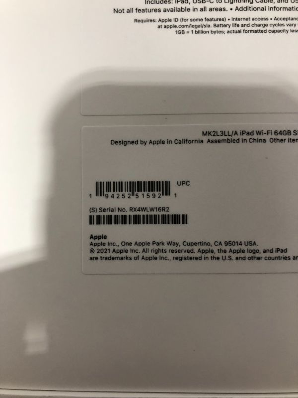 Photo 6 of 2021 Apple iPad 10.2-inch 64GB Wi-Fi - Silver
