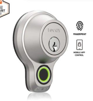 Photo 1 of Flex Touch Satin Nickel Single-Cylinder Bluetooth Mobile App Controlled Deadbolt Lock with Biometric 3D Fingerprint