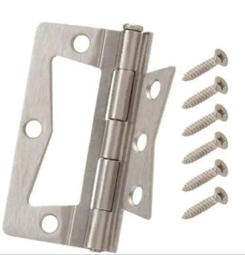 Photo 1 of 4 packs of 3 - 1/2 in. Satin Nickel Non-Mortise Hinges (2-Pack)
