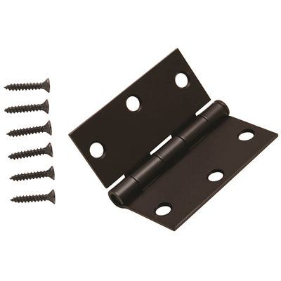 Photo 1 of 3-1/2 in. Square Corner Brushed Oil-Rubbed Bronze Door Hinge Value Pack (24-Pack)
