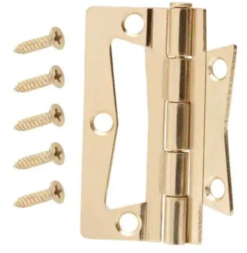 Photo 1 of 6 packs of 2-1/2 in. Bright Brass Non-Mortise Hinges (2-Pack)
