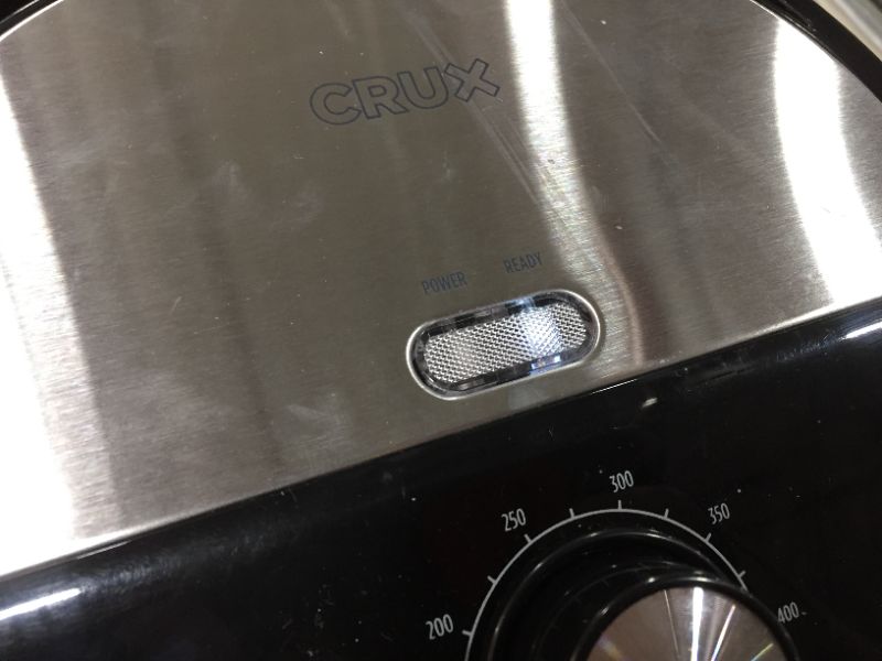 Photo 2 of Crux 3.7QT Manual Air Fryer, Faster Pre-Heat, No-Oil Frying, Fast Healthy Evenly Cooked Meal Every Time, Dishwasher Safe Non Stick Pan and Crisping Tray for Easy Clean Up, Stainless Steel/Black
