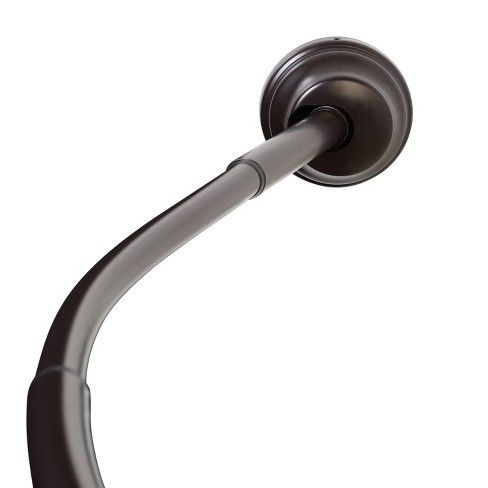 Photo 1 of 32" to 40" NeverRust Rustproof Dual Mount Curved Stall Shower Rod Bronze - Zenna Home

