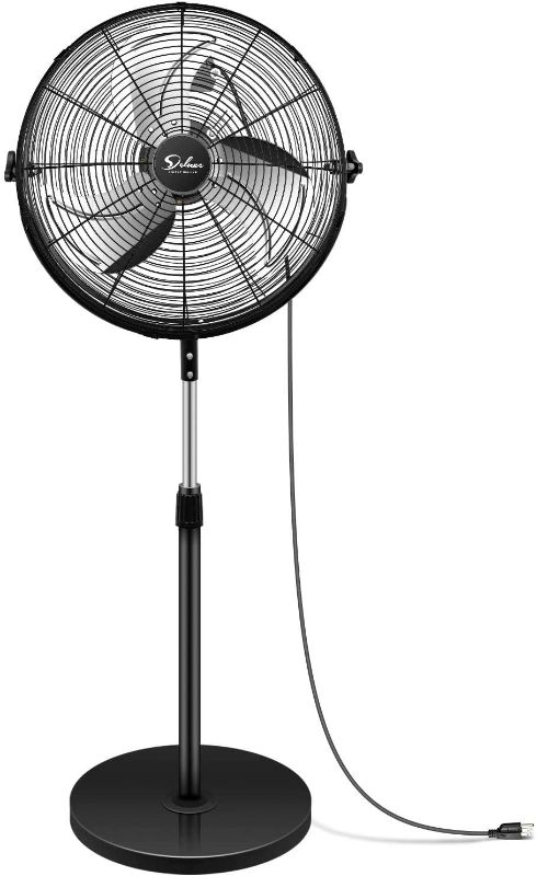 Photo 1 of Simple Deluxe 20 Inch Pedestal Standing Fan, High Velocity, Heavy Duty Metal For Industrial, Commercial, Residential, Greenhouse Use, Black
