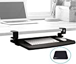 Photo 1 of ErgoActive Extra Wide Under Desk Keyboard Tray with Clamp On Easy Installation, Fits Small Keyboard and Mouse, Office, Home, School, Gaming Keyboard Tray (Small Tray)
