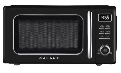 Photo 1 of GALANZ 1.1 cu. ft. Retro Countertop Microwave in Black
