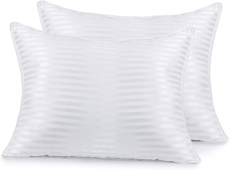 Photo 1 of Acanva Bed Pillows for Sleeping 2 Pack,Premium Fluffy and Soft Down-Like Polyester Fiber Filled, Perfect for Back, Stomach & Side Sleepers, King Size, White 2 Count
