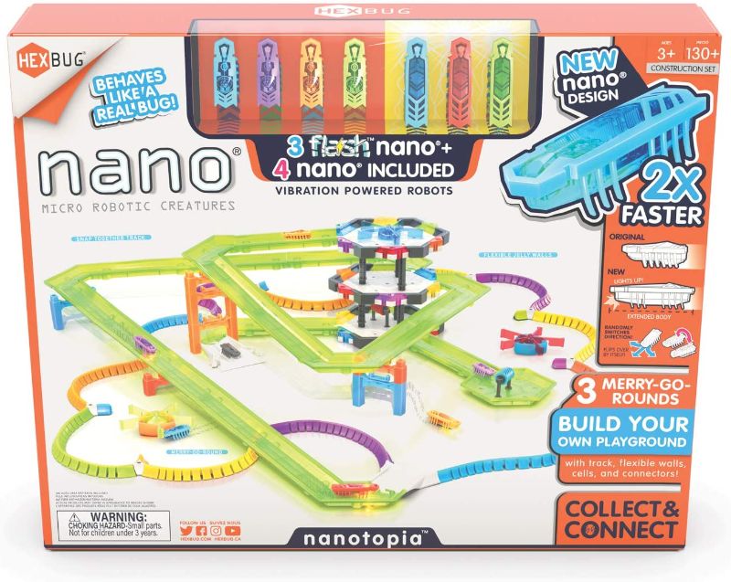 Photo 1 of HEXBUG Flash Nano nanotopia - Colorful Sensory Playset for Kids - Build Your Own Playground - Over 130 Pieces and Batteries Included
