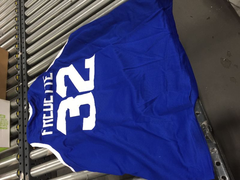 Photo 2 of JIMMER FREDETTE 32 SHANGHAI SHARKS BLUE BASKETBALL JERSEY WITH CBA PATCH, SIZE 58, 4XL
