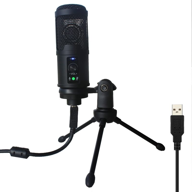 Photo 1 of MyMAX Computer Condenser Recording USB Microphone for Podcast/Mac/Gaming/Laptop/PS4/Youtube/Skype/Twitch/Zoom/Voice Over, with Professional 192Khz/24bit Mic, Noise Cancellation, & Tripod Stand (BM65)
