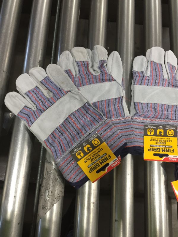 Photo 1 of Blue Suede Cowhide Leather And Denim Large Work Gloves-Firm Grip-5023-72
5 PACKS