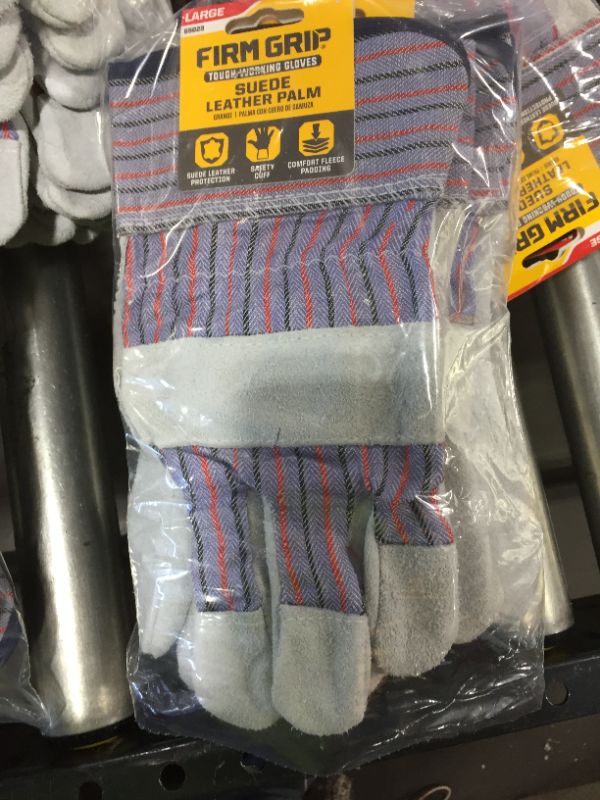 Photo 1 of Blue Suede Cowhide Leather And Denim Large Work Gloves-Firm Grip-5023-72
5 PACKS