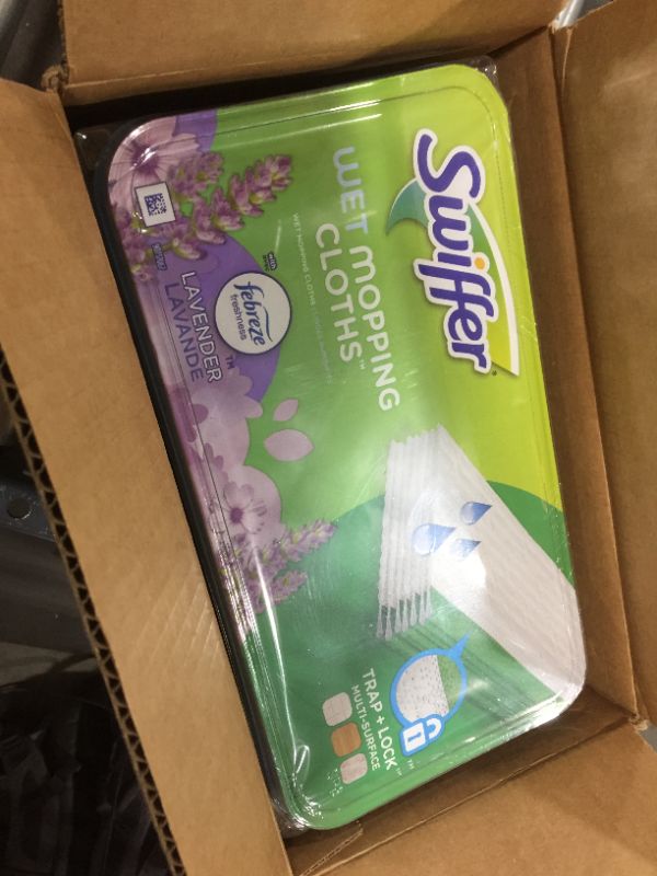 Photo 2 of 3pk Swiffer Sweeper Wet Mopping Pad Refills for Floor Mop with Febreze Lavender Scent, 12 Count (Packaging May Vary)