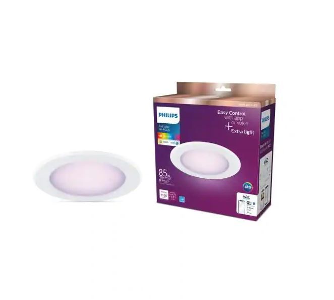 Photo 1 of 5/6 in. 65-Watt Equivalent Tunable White Dimmable Smart Wi-Fi Wiz Connected Recessed Downlight LED Kit