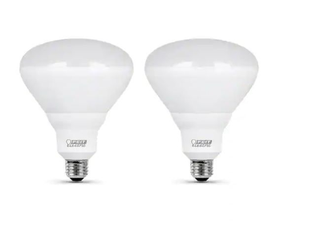 Photo 1 of 65-Watt Equivalent BR40 Dimmable CEC Title 24 Compliant LED Energy Star 90+ CRI Flood Light Bulb, Soft White (2-Pack)