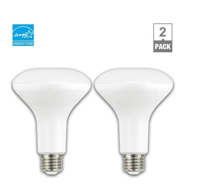 Photo 1 of EcoSmart
90-Watt Equivalent BR30 Dimmable LED Light Bulb in Soft White (2-Pack)