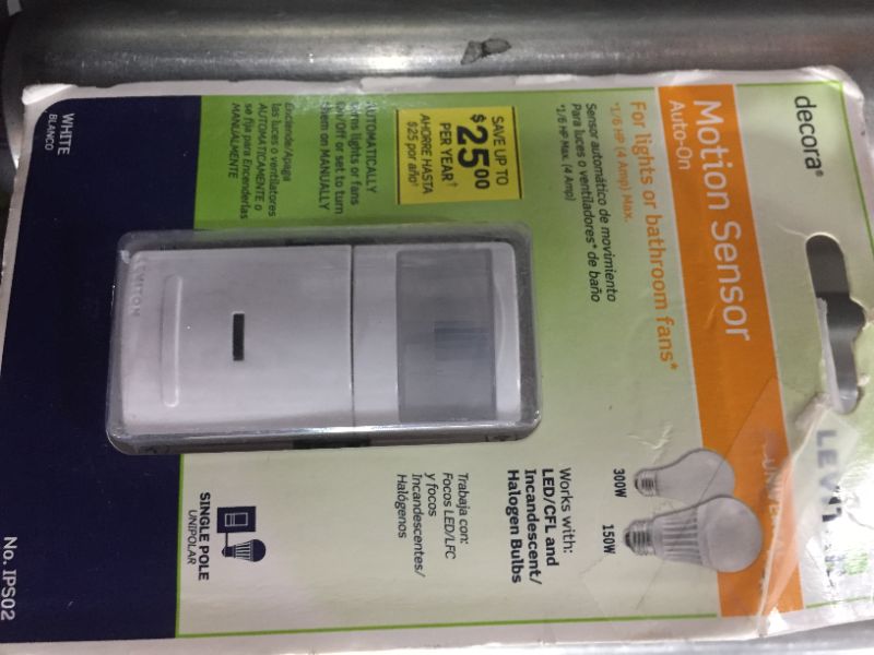 Photo 2 of Leviton IPV0R-1LZ Decora Motion Sensor In-Wall REMOTE , For Use ONLY with IPS15 or IPV15 Sensors, White/Ivory/Light Almond