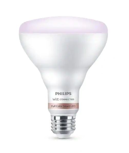 Photo 1 of Philips
Color and Tunable White BR30 LED 65-Watt Equivalent Dimmable Smart Wi-Fi Wiz Connected Wireless Light Bulb