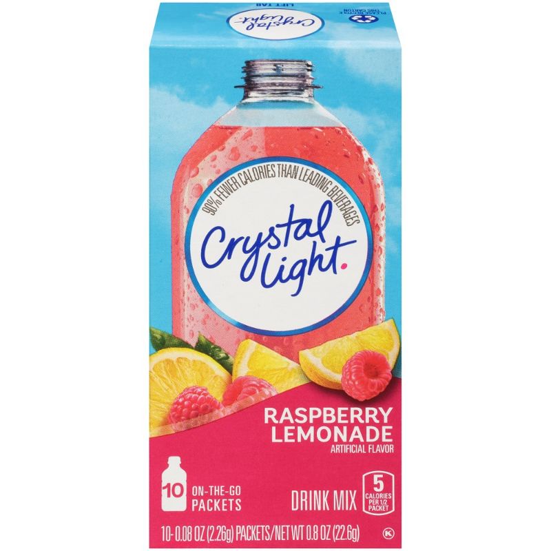 Photo 1 of Crystal Light - Raspberry Lemonade Drink Mix 0.80 oz, 6 PACKS, BEST BY 13 DEC 2022