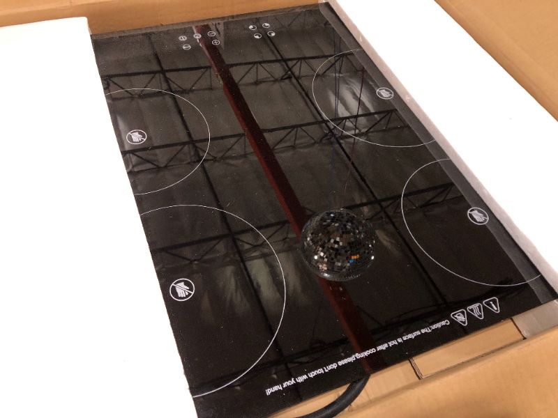 Photo 2 of 24 Inch Electric Cooktop 3000W Electric Radiant Cooktop 4 Burners Ceramic Smooth Surface with Touch Sensor Control Child Safety Lock,Timer, 9 Power Levels240V Smooth Tempered Glass Surface
