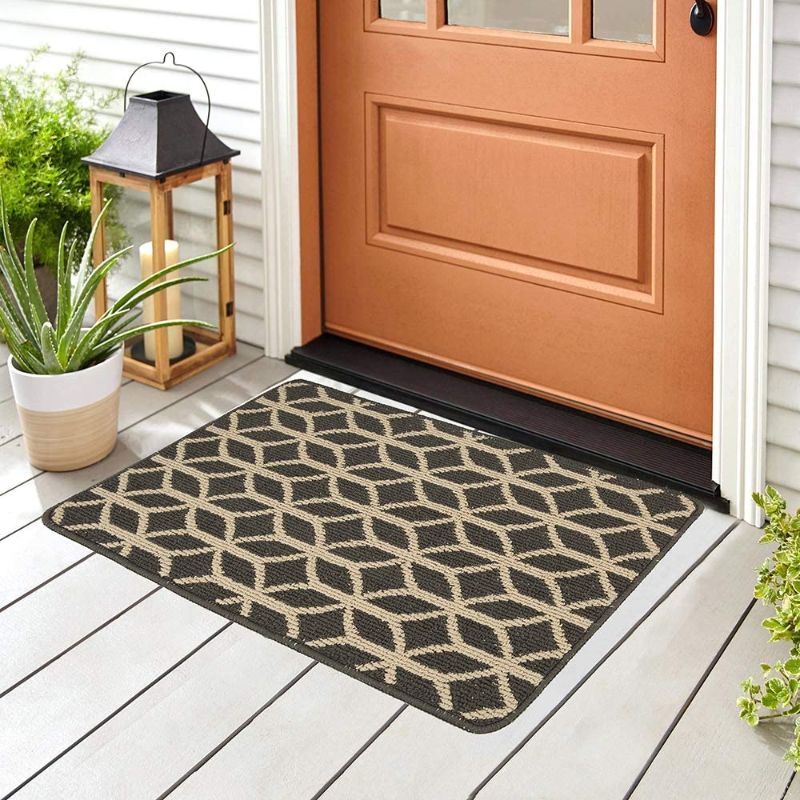 Photo 1 of Door mat Outdoor Indoor Home Mat Non Slip Waterproof Washable Quickly Absorb Moisture and Resist Dirt Rugs for Door Entrance, Kitchen, Flat and Office (24" x 36", Deco)
