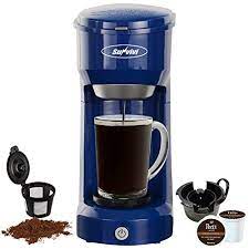 Photo 1 of Single Serve Coffee Maker Brewer for Single Cup, Single Cup Coffeemaker With Permanent Filter, 6oz to 14oz Mug, One-touch Control Button with Illumination, BLUE