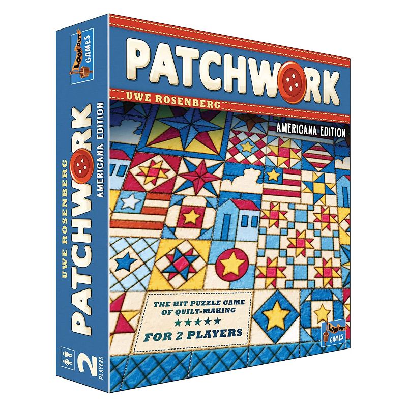 Photo 1 of Patchwork Board Game Americana Edition | Strategy Game | Puzzle Game | Family Board Game for Kids and Adults | Ages 8 and up | 2 Players | Average Playtime 30 Minutes | Made by Lookout Games
