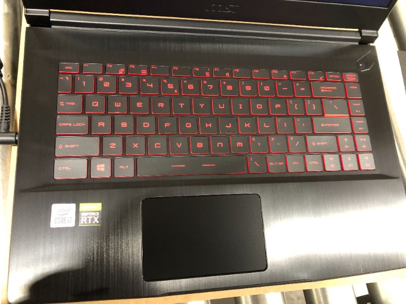 Photo 10 of MSI GF65 Gaming Laptop: 15.6" 144Hz FHD 1080p, Intel Core i7-10750H 6 Core, NVIDIA GeForce RTX 3060, 16GB, 512GB NVMe SSD, WiFi 6, Red Keyboard, Win 10, Black (10UE-047)
