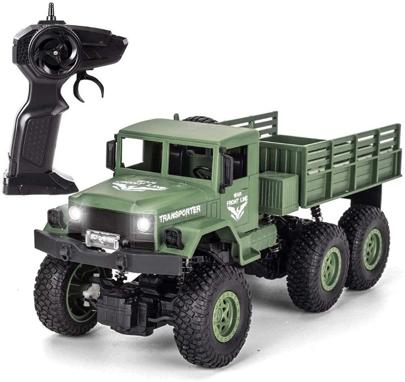 Photo 1 of XINGRUI 50 Minutes Playing Time RC Military Truck, JJRC Q69 Off-Road Remote Control Car 2.4Ghz 4WD 1:18 Scale Toy Vehicle for Kids Children Boy Gift
