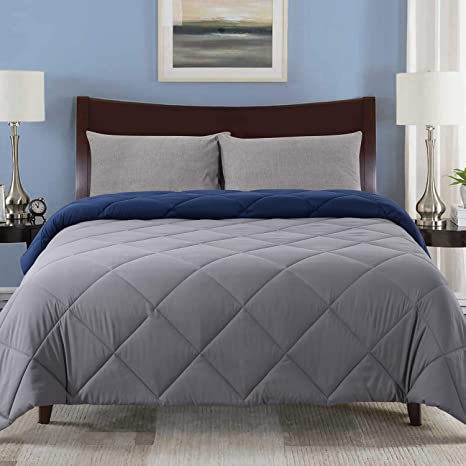 Photo 1 of 82 X 86 INCHES BLUE GREY REVERSIBLE COMFORTER