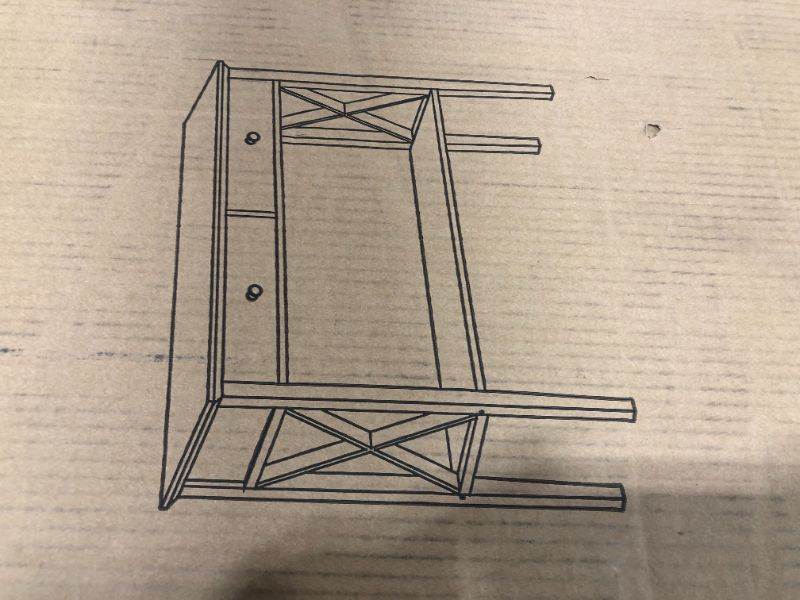 Photo 2 of BIG CROSS 2 DRAWER CONSOLE TABLE, WHITE, DIFFERS FROM STOCK PHOTO SLIGHTLY
