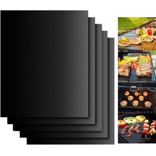 Photo 1 of Grill Mats Non Stick Set of 5 BBQ Grill Mat Baking Mats Teflon BBQ Accessories Grill 15.75 X 13 INCH