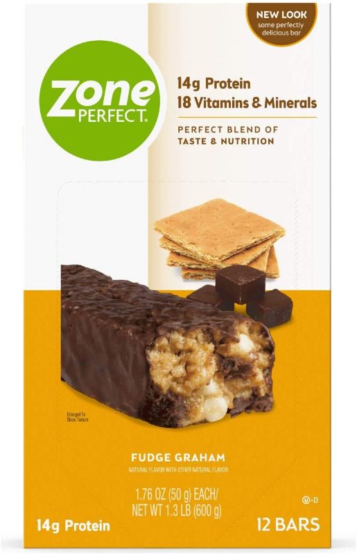 Photo 1 of ZonePerfect Nutrition Snack Bars, Fudge Graham, 1.76 oz, 20 BARS, BEST BY 1 MAR 2022