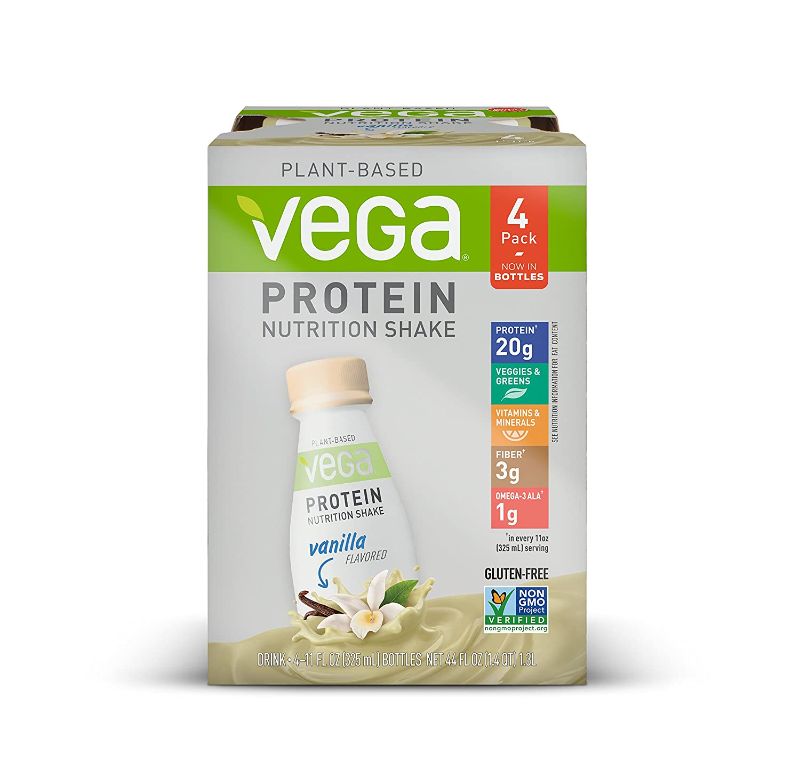 Photo 1 of Vega Protein Nutrition Shake Ready To Drink n, 4 Count, 11 bottles Vanilla 44 Fl Oz, BEST BY 19 OCT 2020
