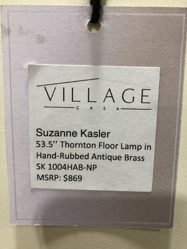 Photo 6 of Visual Comfort Suzanne Kasler Thornton 54 inch 25 watt Hand-Rubbed Antique Brass Decorative Floor Lamp Portable Light SK1004HAB-NP