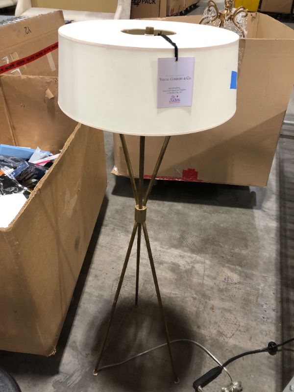 Photo 3 of Visual Comfort Suzanne Kasler Thornton 54 inch 25 watt Hand-Rubbed Antique Brass Decorative Floor Lamp Portable Light SK1004HAB-NP