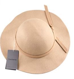 Photo 1 of Fascharmy Vintage Baby Girls Floppy Wide Brim Wool Felt Fedora Cloche Hat Cap Camel
