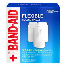 Photo 1 of Band Aid Brand First Aid Flexible Rolled Gauze, 3 in x 2.1 yd, 5 ct, 2 BOXES
